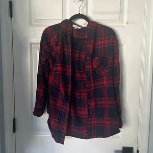 Hooded Flannel Top (sort of fits loose)
